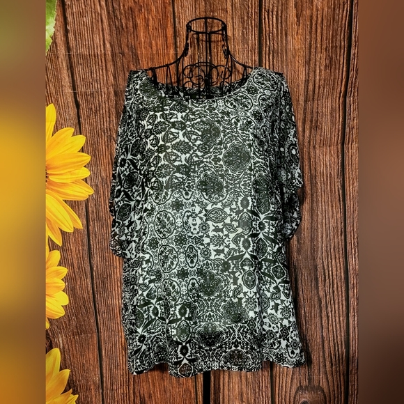Style  & Co Woman Faux Chiffon Blouse - Picture 1 of 6